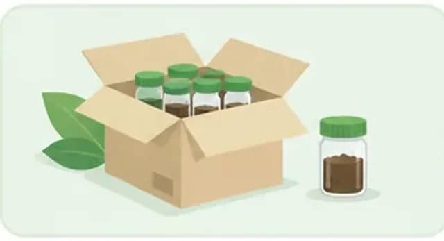 A box of sample bottles arriving at the laboratory, waiting to be registered.
