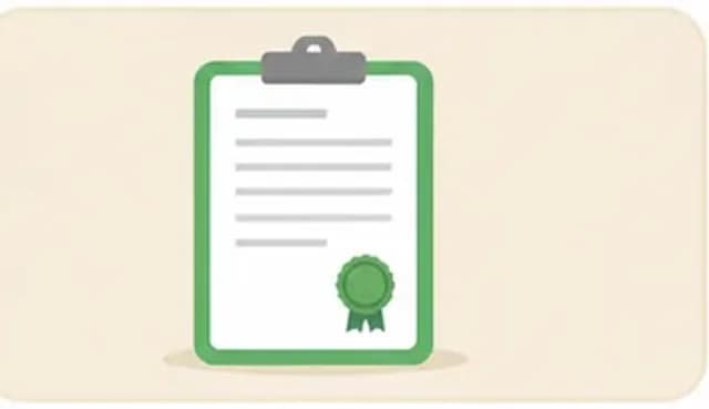 A test report form with analysis results and a certification mark.